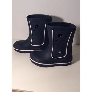 Crocs Boots Youth 3 Crocband Jaunt Rain Blue Cerulean Waterproof Knee High